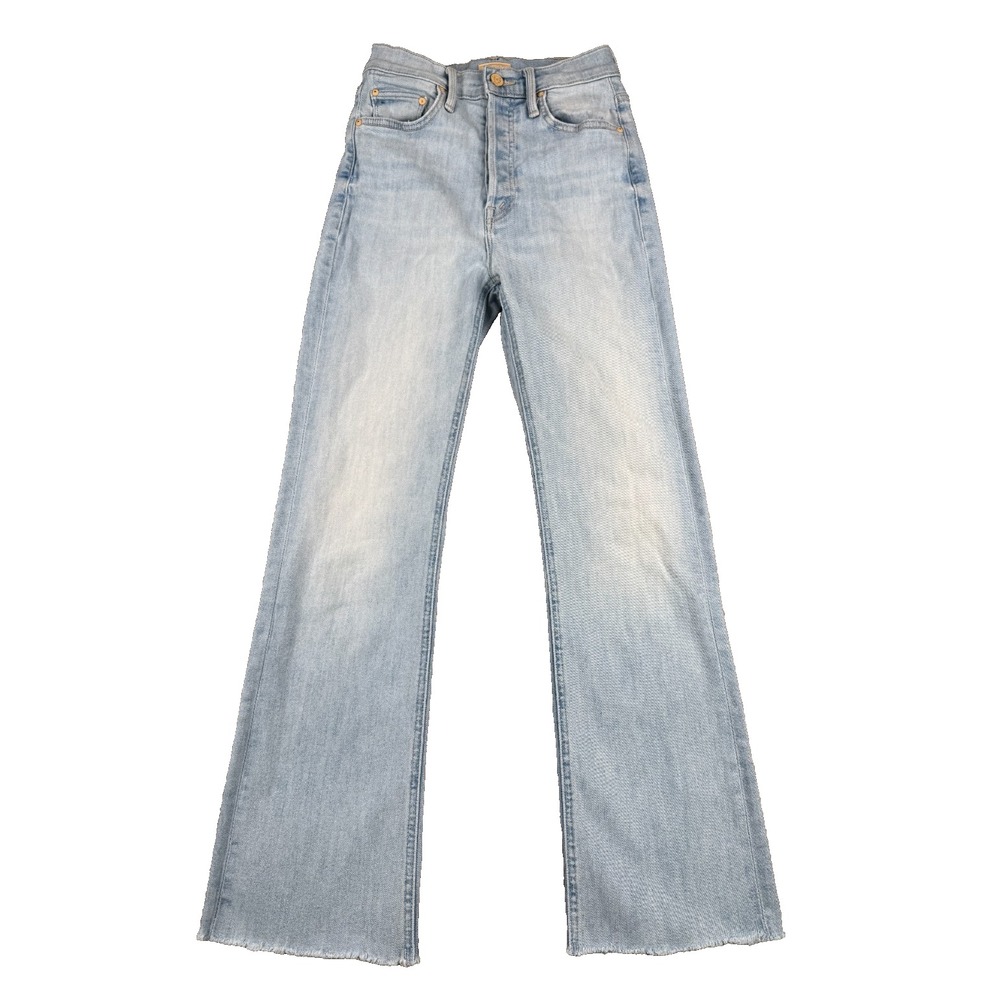 MOTHER Women's Jeans Size 24 Light Wash The Tripper Ankle Fray Raw Hem